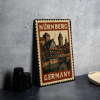 Nuremberg Germany Metal Wall Art – Vintage Travel Stamp Style Tin Sign for Home or Office Decor — photo 4