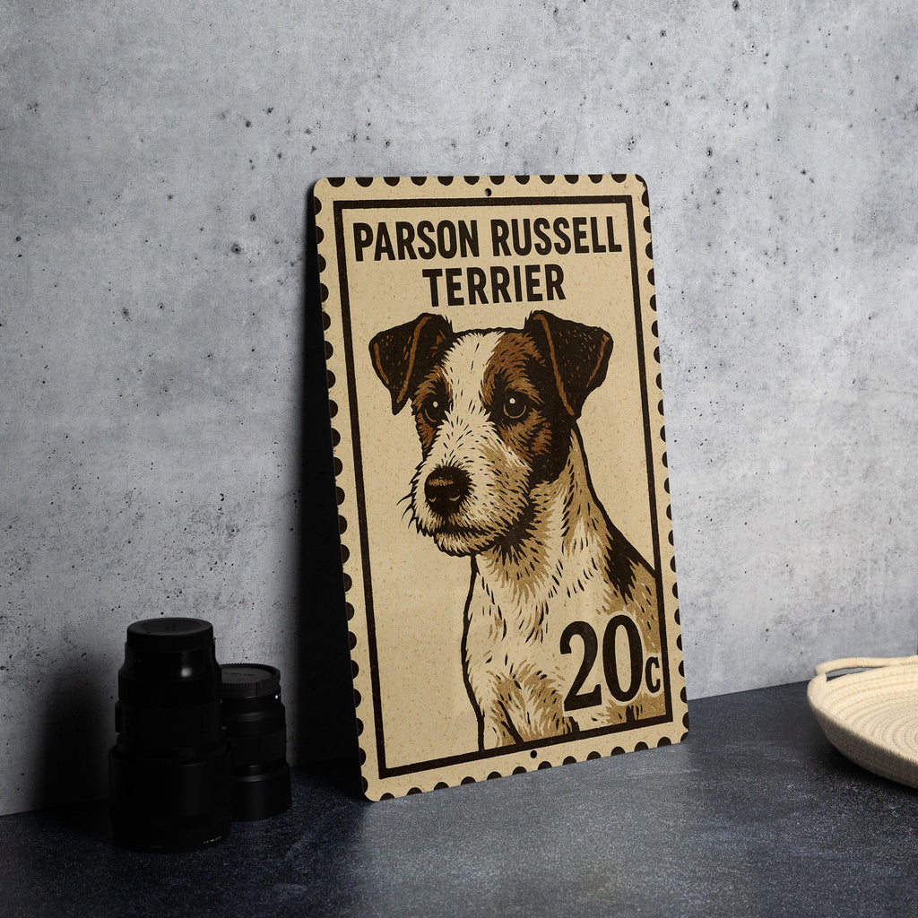 Parson Russell Terrier Dog Metal Sign – Vintage Stamp Style Wall Art for Home, Farmhouse, Porch or Dog Lover Gift — photo 4