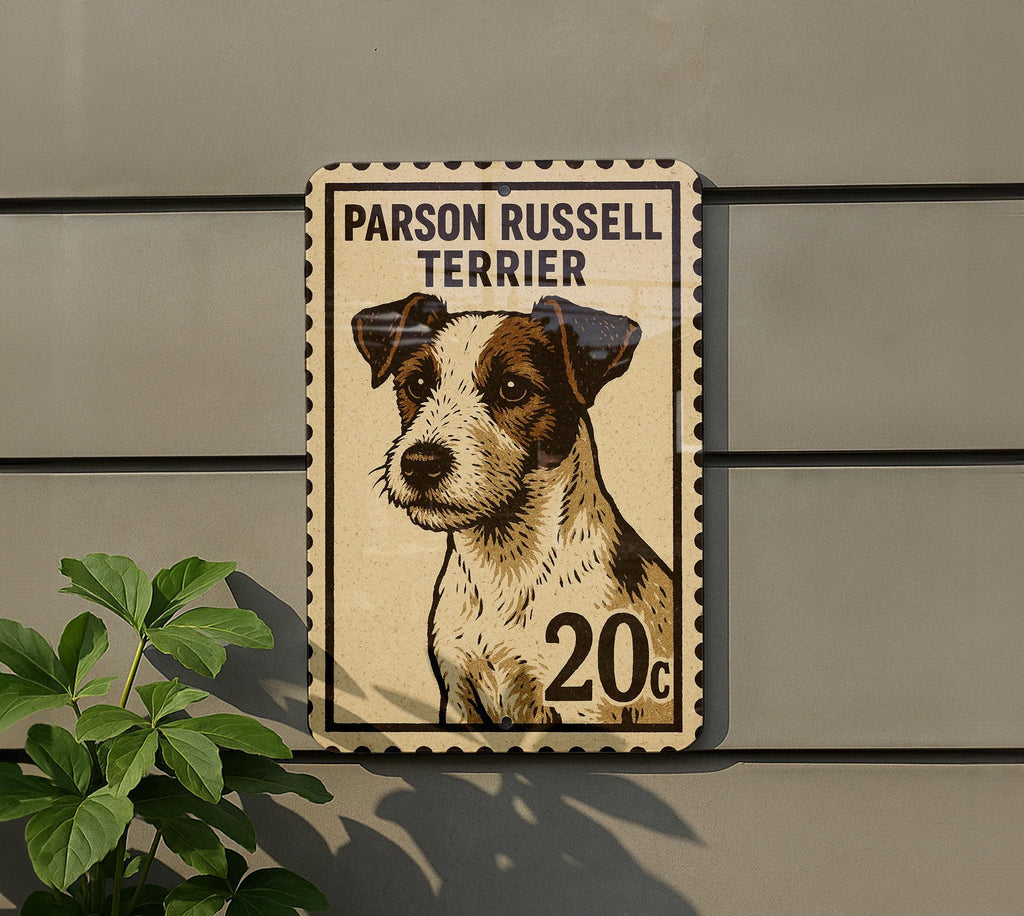 Parson Russell Terrier Dog Metal Sign – Vintage Stamp Style Wall Art for Home, Farmhouse, Porch or Dog Lover Gift — photo 5
