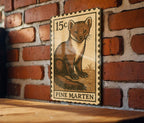 Pine Marten Metal Sign – Vintage Stamp Style Wall Art, Wildlife Decor for Cabin, Rustic Lodge or Nature Lovers — photo 2