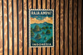 Raja Ampat Indonesia Metal Sign – Vintage Stamp Style Wall Art, Tropical Travel Decor, Tin Sign for Home or Office — photo 1