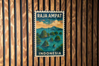 Raja Ampat Indonesia Metal Sign – Vintage Stamp Style Wall Art, Tropical Travel Decor, Tin Sign for Home or Office — photo 1