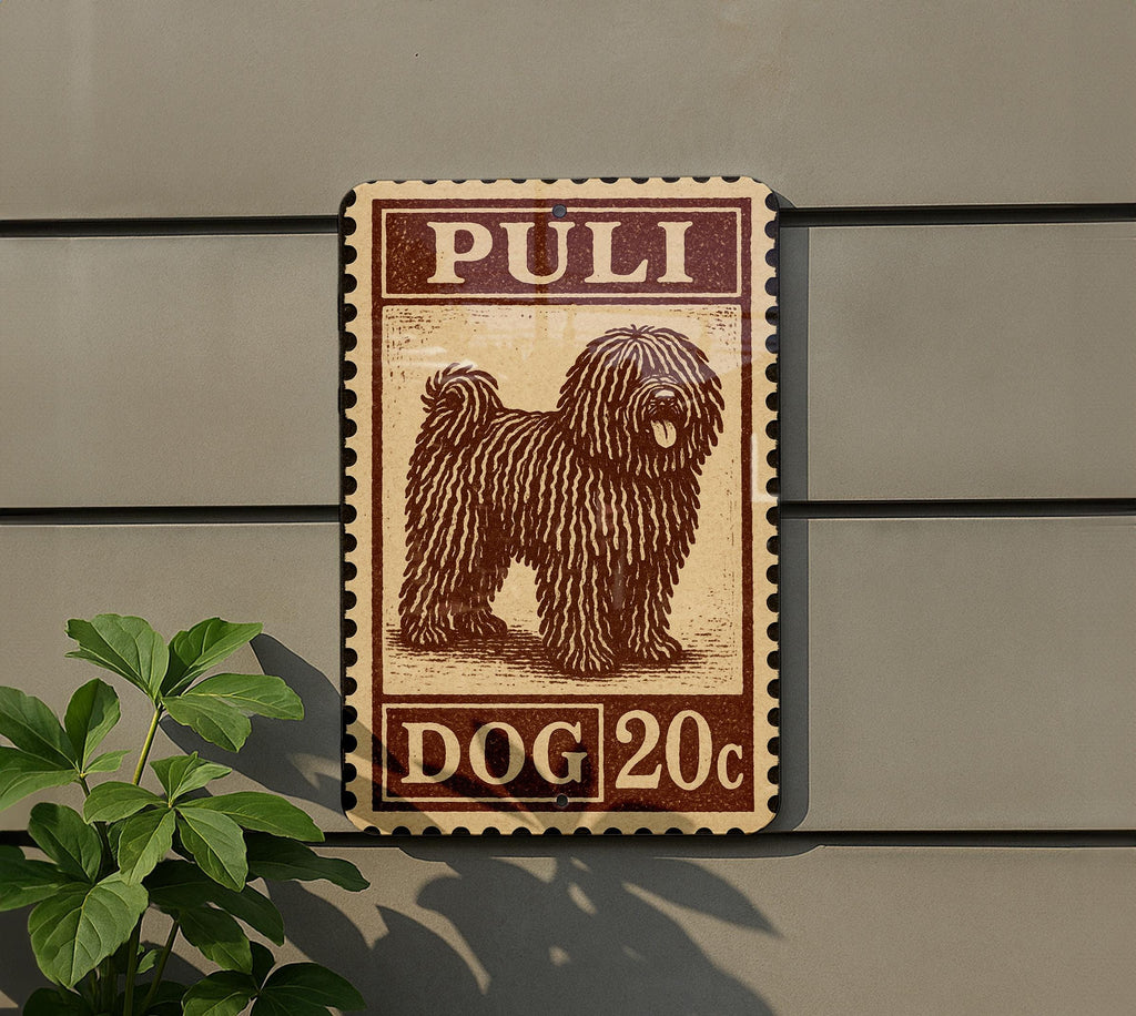 Puli Dog Metal Sign Vertical – Rustic Stamp Style Wall Art, Farmhouse Pet Decor, Vintage Dog Lover Gift for Home or Kennel — photo 5