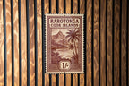 Rarotonga Cook Islands Stamp Art Metal Sign – Vintage Travel Poster Style Wall Decor for Home or Office — photo 2