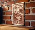 Rarotonga Cook Islands Stamp Art Metal Sign – Vintage Travel Poster Style Wall Decor for Home or Office — photo 3