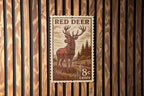 Red Deer Metal Sign | Rustic Wildlife Wall Art | Stamp Style Deer Decor for Cabin, Lodge, or Man Cave — photo 3