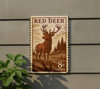 Red Deer Metal Sign | Rustic Wildlife Wall Art | Stamp Style Deer Decor for Cabin, Lodge, or Man Cave — photo 5