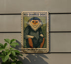 Red-Shanked Douc Metal Sign – Vintage Stamp Style Wall Art, Tropical Primate Decor, Vertical Aluminum Wildlife Print — photo 5