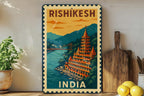 Rishikesh India Stamp Style Art Metal Sign – Vintage Travel Poster Decor, Wall Art for Home or Office — photo 3
