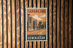 Samarkand Uzbekistan Metal Wall Art – Vintage Stamp Style Travel Sign, Rustic Home Decor Gift — photo 1
