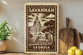 Savannah Georgia Metal Sign – Vintage Stamp Style Wall Art, Rustic Home Decor, Southern USA Travel Souvenir Gift — photo 1