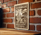 Savannah Georgia Metal Sign – Vintage Stamp Style Wall Art, Rustic Home Decor, Southern USA Travel Souvenir Gift — photo 2