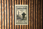 Sarajevo Bosnia Metal Sign – Vintage Stamp Style Wall Art, Rustic Travel Decor, Bosnia and Herzegovina Souvenir Gift — photo 3