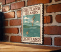Shetland Islands Scotland Metal Sign – Vintage Stamp Style Wall Art, Rustic Travel Decor, Scottish Souvenir Gift — photo 1