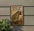 Spotted Hyena Metal Sign – Rustic Safari Wildlife Wall Art, Vintage Animal Decor, Stamp Style Illustration — photo 5