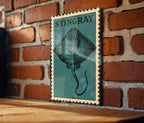 Stingray Metal Sign – Vintage Stamp Style Wall Art — photo 2
