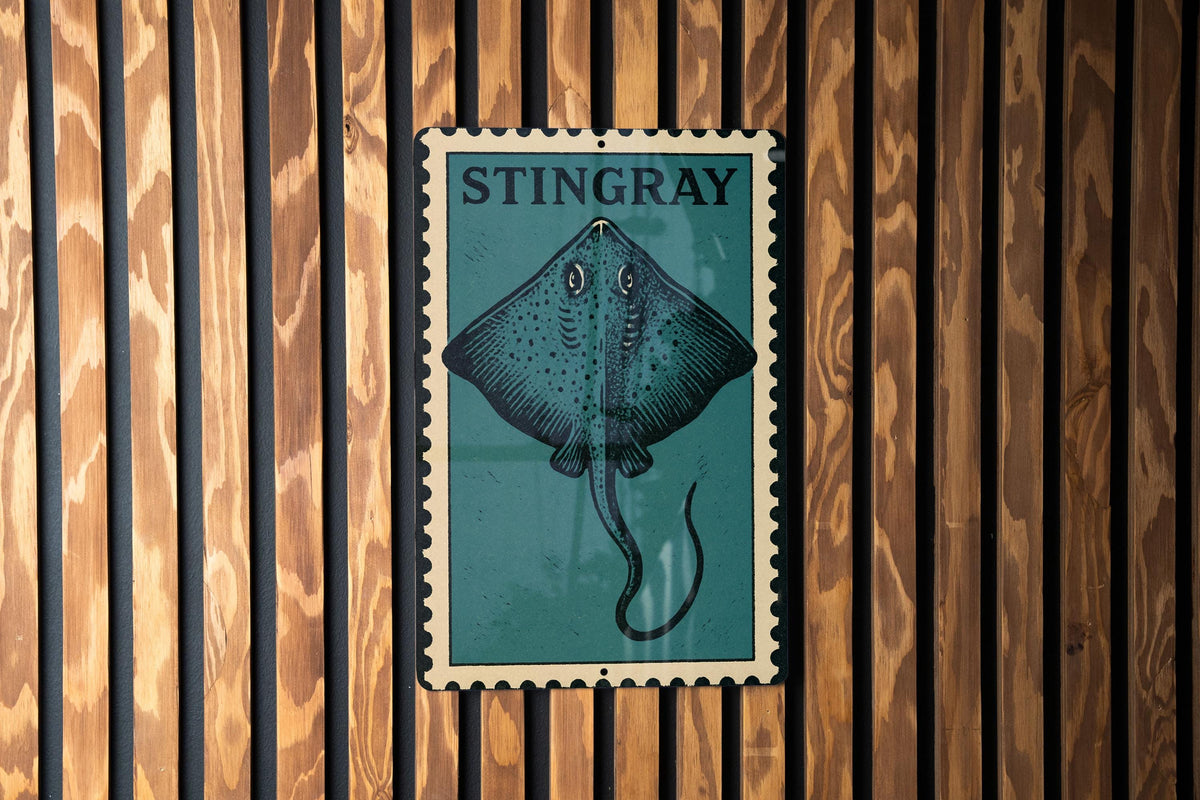 Stingray Metal Sign – Vintage Stamp Style Wall Art — photo 3