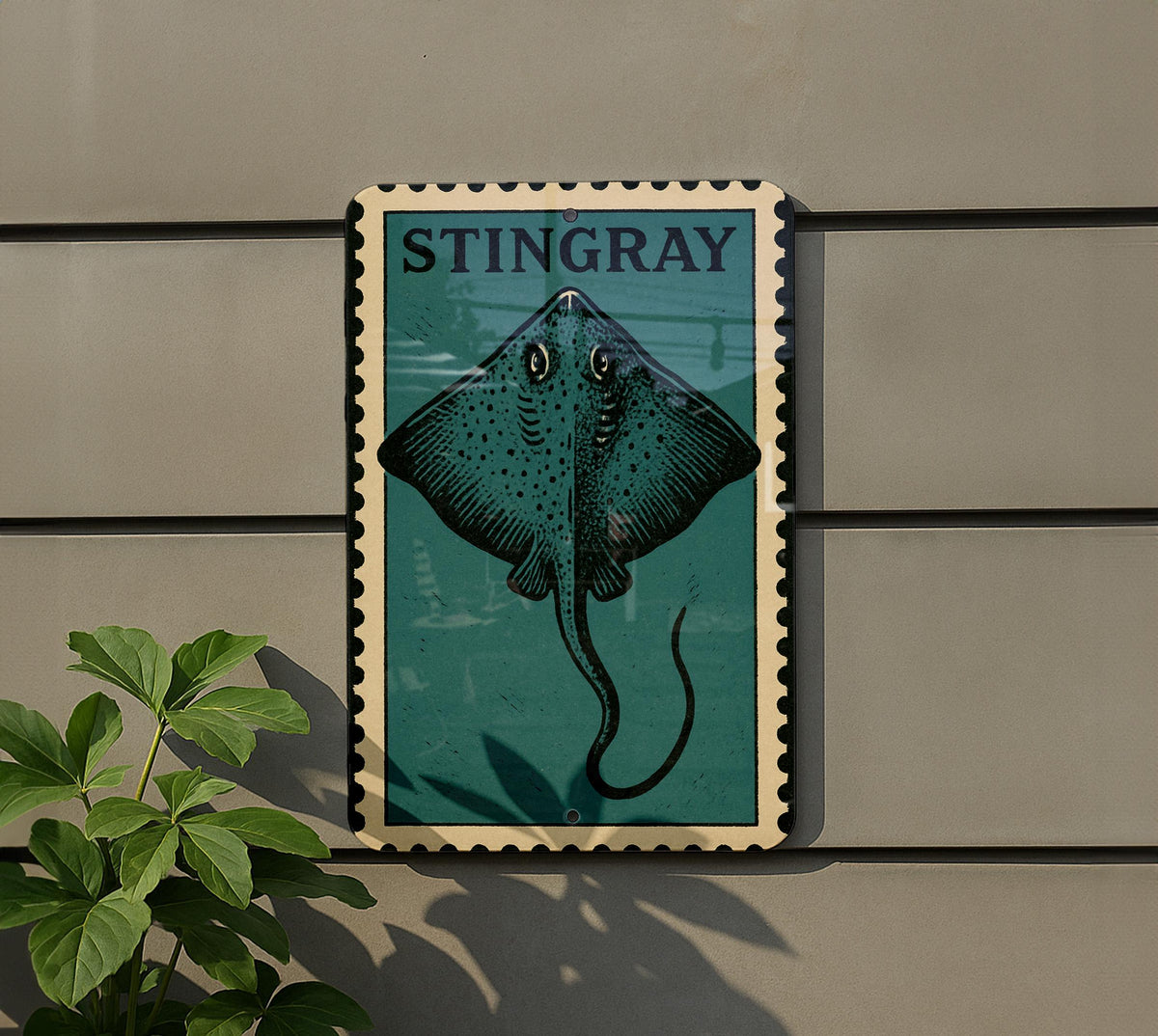 Stingray Metal Sign – Vintage Stamp Style Wall Art — photo 5