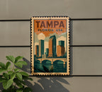 Tampa Florida Metal Sign – Vintage Stamp Style Wall Art, Retro Travel Decor for Home, Office, or Man Cave — photo 5