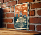 Tallahassee Florida Metal Sign – Vintage Stamp Style Wall Art, Rustic USA City Decor, Retro Travel Souvenir Plaque — photo 1
