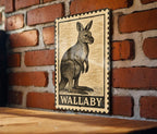 Wallaby Stamp Style Metal Sign – Vintage Wall Art for Home, Rustic Animal Decor, Australian Wildlife Poster — photo 1