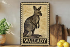 Wallaby Stamp Style Metal Sign – Vintage Wall Art for Home, Rustic Animal Decor, Australian Wildlife Poster — photo 2