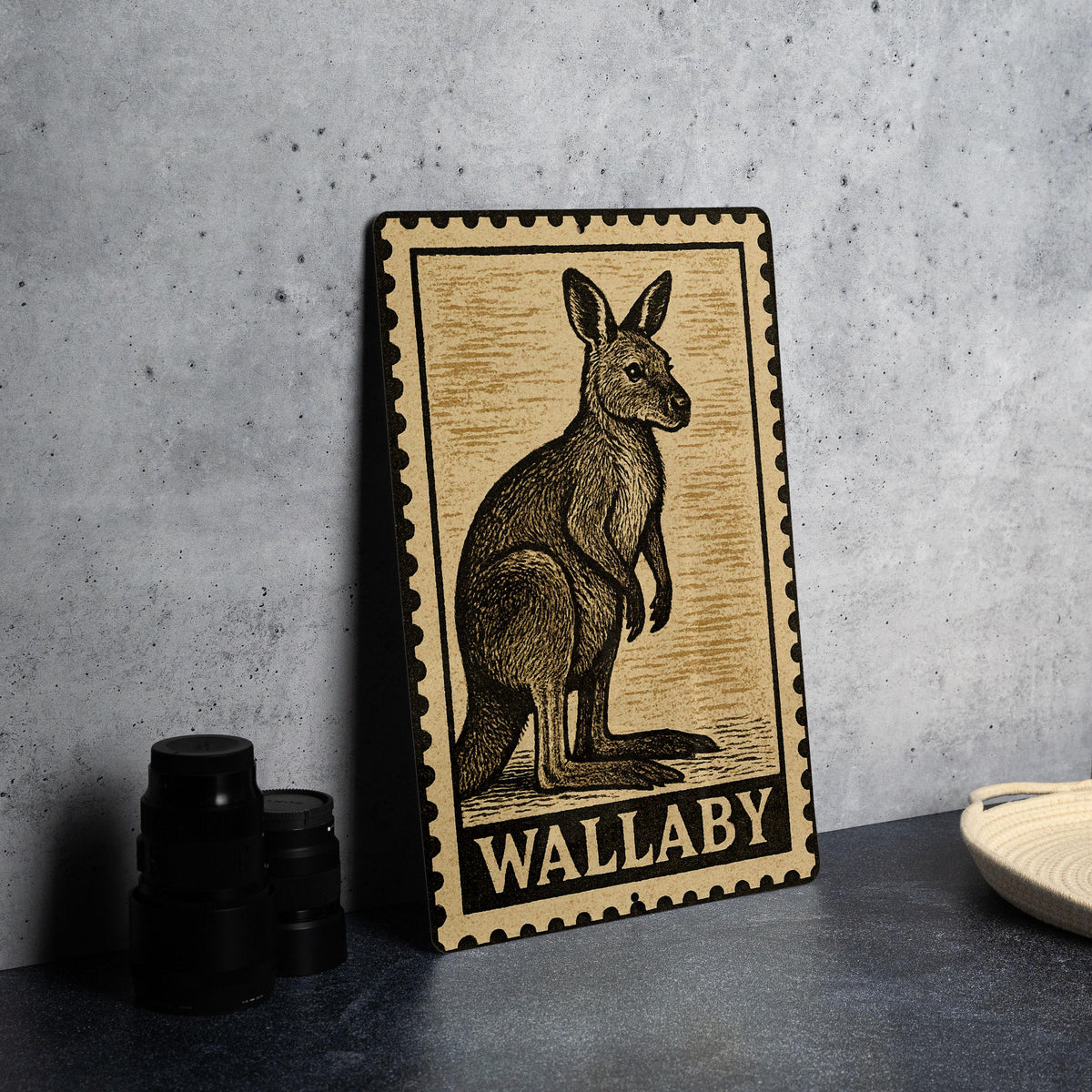 Wallaby Stamp Style Metal Sign – Vintage Wall Art for Home, Rustic Animal Decor, Australian Wildlife Poster — photo 4