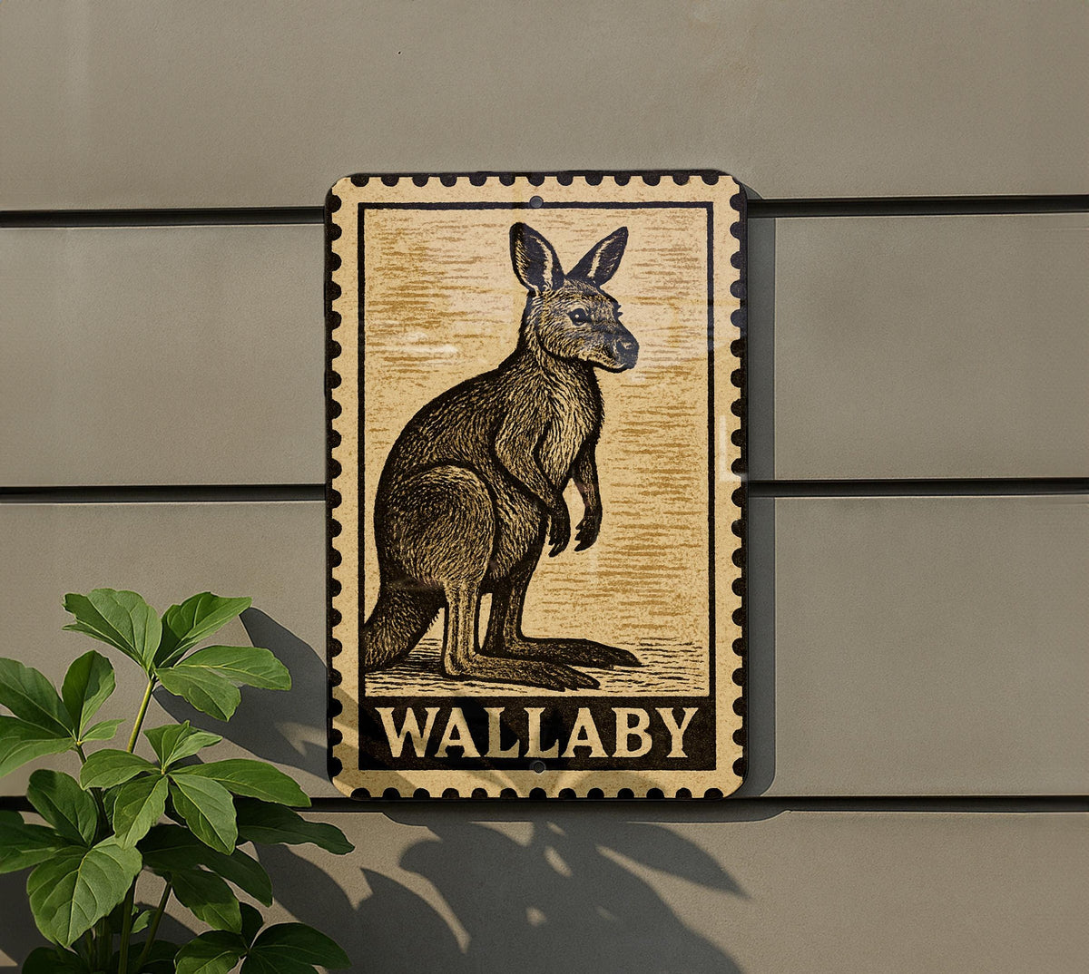 Wallaby Stamp Style Metal Sign – Vintage Wall Art for Home, Rustic Animal Decor, Australian Wildlife Poster — photo 5