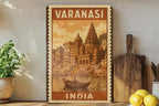 Varanasi India Metal Sign – Vintage Stamp Style Wall Art, Travel Poster, Rustic Home Decor, Indian City Souvenir — photo 2