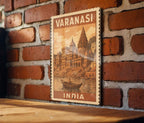 Varanasi India Metal Sign – Vintage Stamp Style Wall Art, Travel Poster, Rustic Home Decor, Indian City Souvenir — photo 3