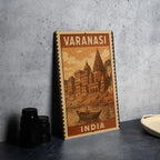 Varanasi India Metal Sign – Vintage Stamp Style Wall Art, Travel Poster, Rustic Home Decor, Indian City Souvenir — photo 4