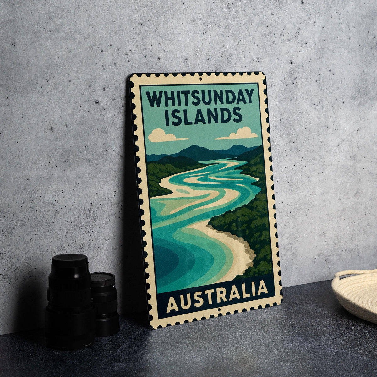 Whitsunday Islands Australia Metal Sign – Vintage Travel Stamp Style Wall Art for Home, Bar, Office, Beach Decor — photo 4