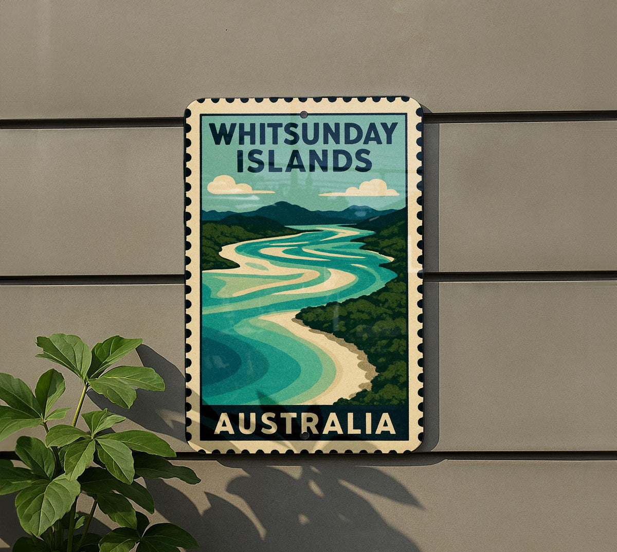 Whitsunday Islands Australia Metal Sign – Vintage Travel Stamp Style Wall Art for Home, Bar, Office, Beach Decor — photo 5