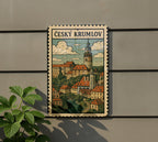 Český Krumlov Czech Republic Metal Sign – Vintage Travel Stamp Style Wall Art, European City Decor for Home or Office — photo 5