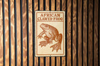 African Clawed Frog Metal Sign – Vintage Stamp Style Wall Art, Amphibian Decor, Retro Vertical Tin Sign for Home or Garden — photo 2