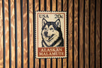 Alaskan Malamute Metal Sign – Vintage Stamp Style Dog Wall Art for Home, Cabin, or Kennel Decor – Vertical Pet Sign — photo 1