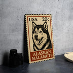 Alaskan Malamute Metal Sign – Vintage Stamp Style Dog Wall Art for Home, Cabin, or Kennel Decor – Vertical Pet Sign — photo 4