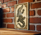 Alligator Stamp Style Metal Sign – Vertical Rustic Wall Art for Home, Cabin, or Man Cave Décor, 23-Inch Vintage Look — photo 1