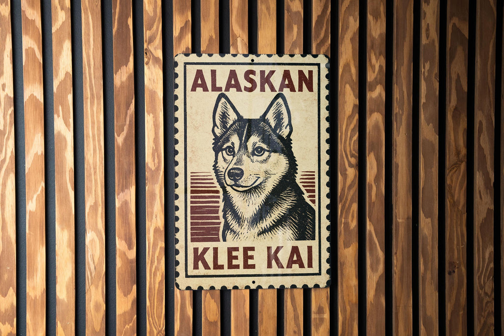 Alaskan Klee Kai Dog Metal Sign – Vintage Stamp Style Wall Art, Rustic Vertical Pet Decor, Gift for Dog Lovers — photo 3