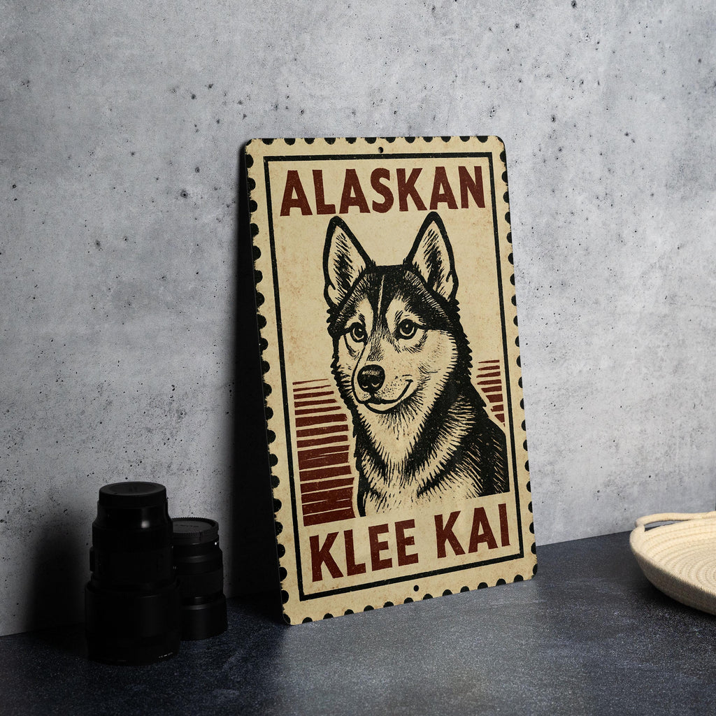 Alaskan Klee Kai Dog Metal Sign – Vintage Stamp Style Wall Art, Rustic Vertical Pet Decor, Gift for Dog Lovers — photo 4