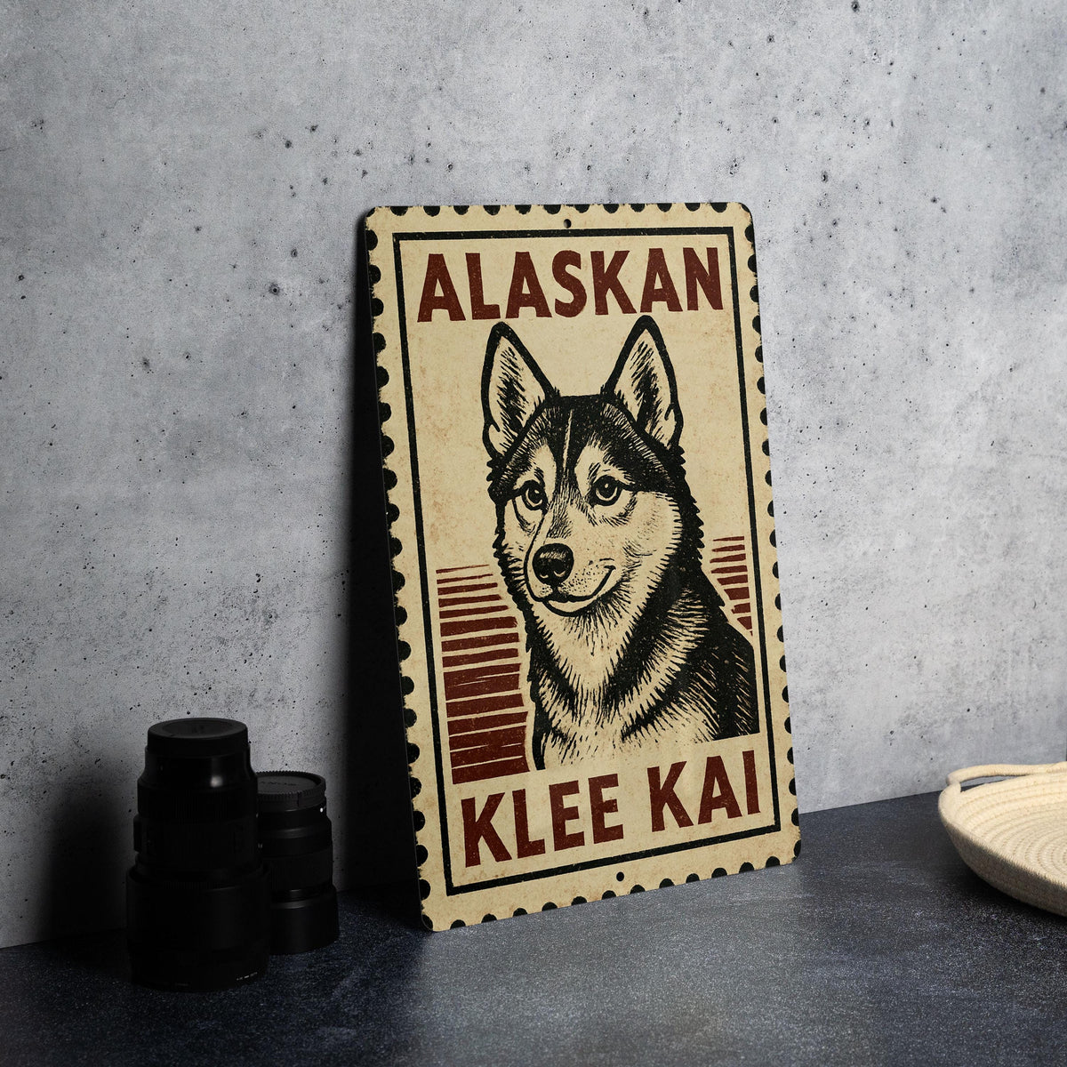 Alaskan Klee Kai Dog Metal Sign – Vintage Stamp Style Wall Art, Rustic Vertical Pet Decor, Gift for Dog Lovers — photo 4