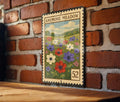 Anemone Meadow Metal Sign – Vintage Botanical Wall Art, Floral Stamp Style Decor, Rustic Garden Flower Home Sign — photo 1