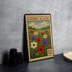 Anemone Meadow Metal Sign – Vintage Botanical Wall Art, Floral Stamp Style Decor, Rustic Garden Flower Home Sign — photo 4