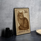 American Curl Cat Metal Sign – Vintage Stamp Style Wall Art, Rustic Tin Decor for Cat Lovers, Retro Pet Sign Gift — photo 4