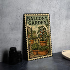 Balcony Garden Metal Sign – Vintage Stamp Style Wall Decor for Patio, Outdoor Space, Balcony Art, Rustic Garden Sign — photo 4