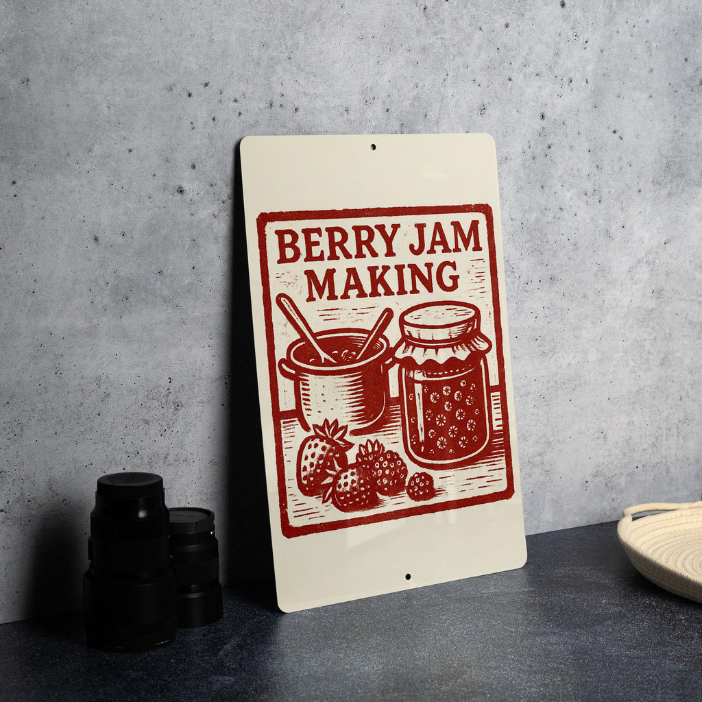 Vintage Berry Jam Making Metal Sign – Rustic Farmhouse Kitchen Wall Art, Retro Canning Stamp Style Decor Plaque — photo 4