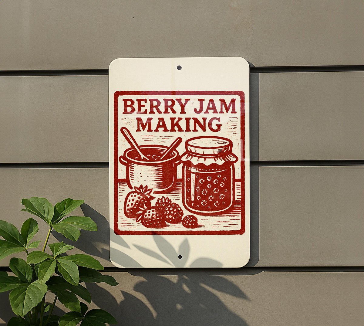 Vintage Berry Jam Making Metal Sign – Rustic Farmhouse Kitchen Wall Art, Retro Canning Stamp Style Decor Plaque — photo 5