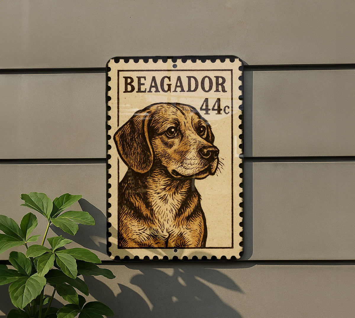 Beagador Metal Sign – Vintage Stamp Style Dog Wall Art, Rustic Pet Decor for Home, Kennel, or Dog Lover Gift — photo 5