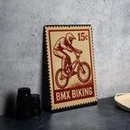 BMX Biking Metal Sign – Vintage Stamp Style Wall Art for Garage, Man Cave, Teen Room, Extreme Sports Decor — photo 4