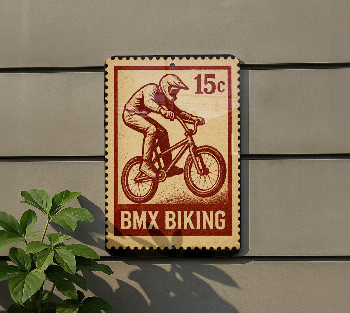 BMX Biking Metal Sign – Vintage Stamp Style Wall Art for Garage, Man Cave, Teen Room, Extreme Sports Decor — photo 5
